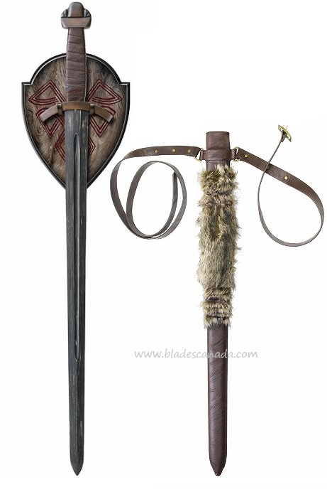 The Viking Sword Of Lagertha, Including Custom Wall Plaqaue and Custom Scabbard, SH8001-8011